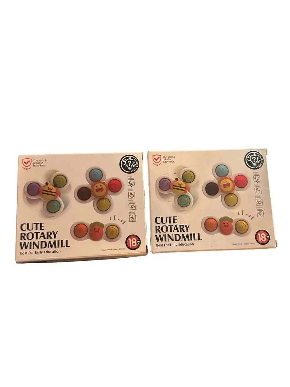 2-Pack Cute Rotary Windmill Baby Suction Cup Spinner Toys